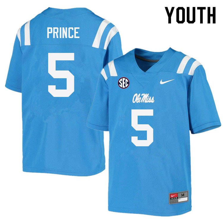 Youth #5 Deantre Prince Ole Miss Rebels College Football Jerseys Sale-Power Blue - Click Image to Close